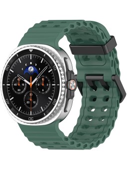 4wrist Cinturino sportivo in silicone per Samsung Galaxy Watch8 - Verde scuro unisex