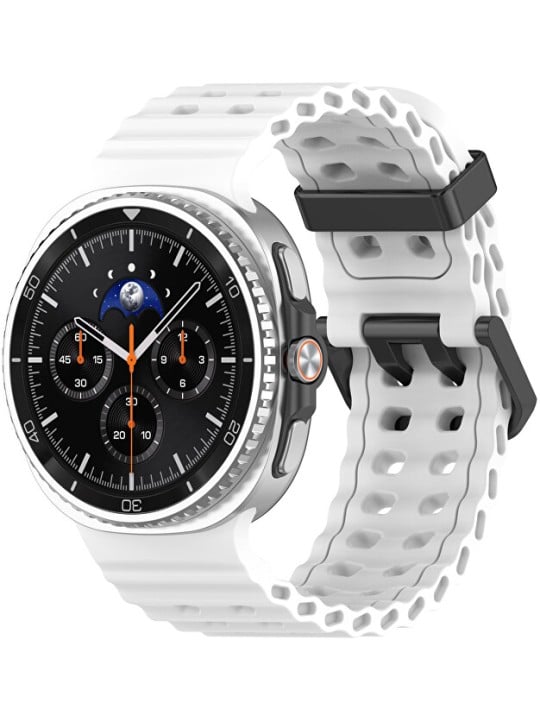 4wrist Cinturino sportivo in silicone per Samsung Galaxy Watch8 - Bianco unisex