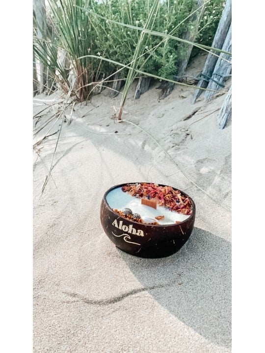Candela Artigianale Aloha Cocco Surfing Road – Fragranza Monoï Esotico Surfing road www.essenzetotalstyle.com 