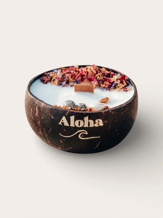 Candela Artigianale Aloha Cocco Surfing Road – Fragranza Monoï Esotico Surfing road www.essenzetotalstyle.com 