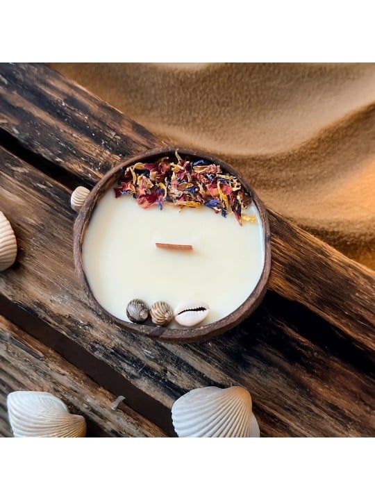 Candela Artigianale Bougie Coconut Surfing Road – Fragranza Lampone e Frutto del Drago Surfing road www.essenzetotalstyle.com 
