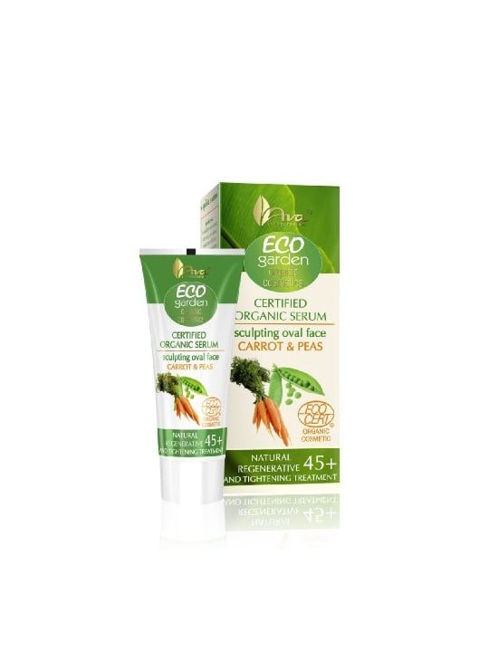 Ava laboratorium Fondotinta Eco Garden biologico certificato, ovale, taglia 45+, Carota e Piselli, 30ml