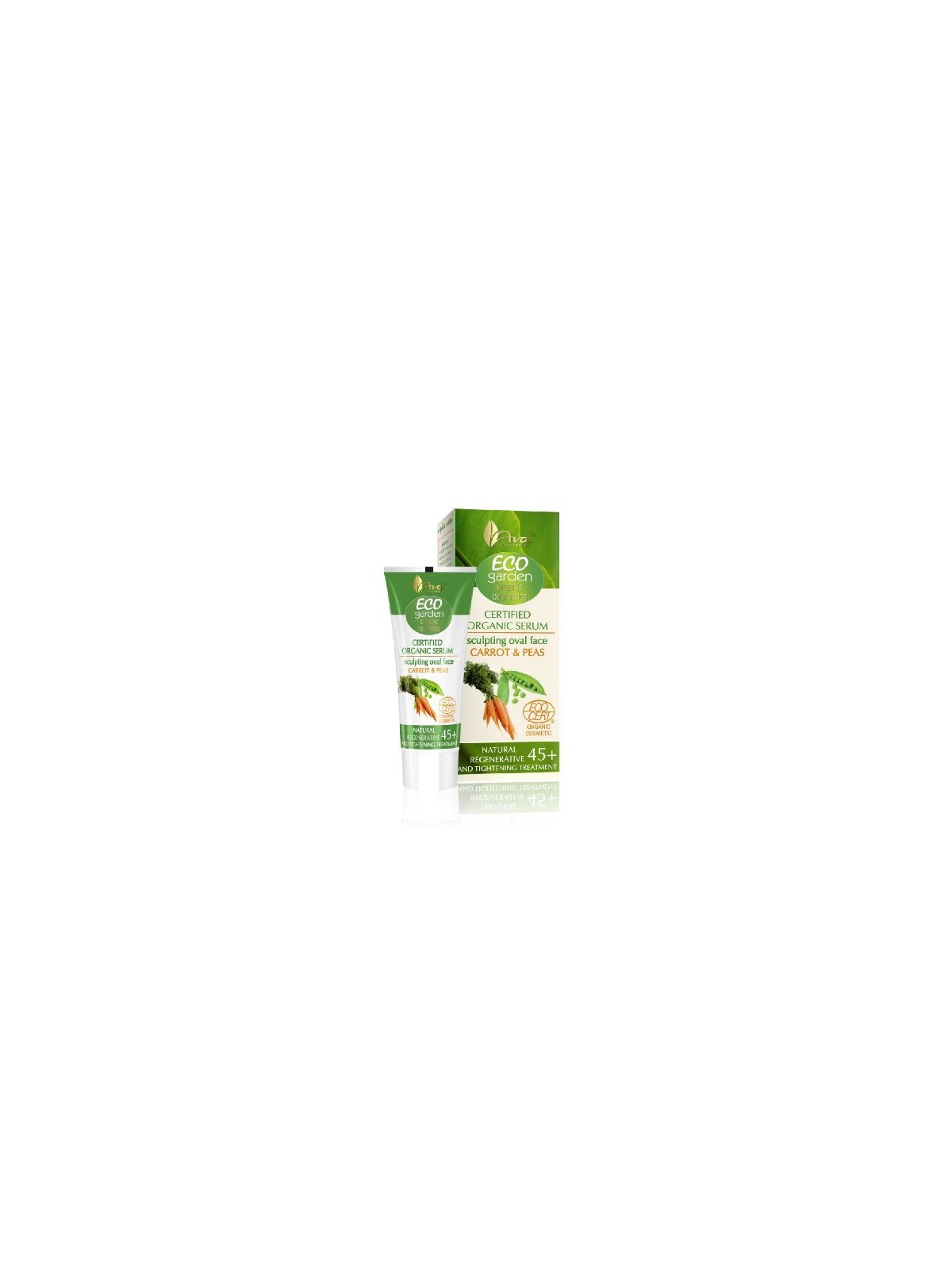 Ava laboratorium Fondotinta Eco Garden biologico certificato, ovale, taglia 45+, Carota e Piselli, 30ml