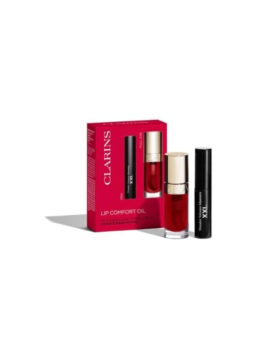 Clarins Set di 2 pezzi per il comfort delle labbra Lip oil 03-Cherry 7 ml + Mascara 3 ml unisex