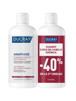 Ducray ANAPHASE, confezione da 2 shampoo anticaduta e anti-diradamento, 400ml. 2 x 400 ml unisex