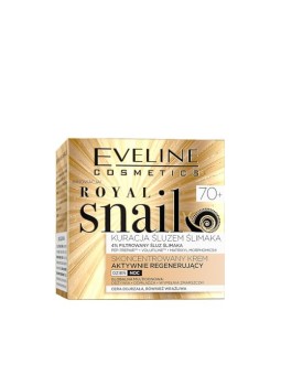Eveline Royal Snail 70+ Crema rigenerante concentrata giorno e notte a base di bava di lumaca, 50ml
