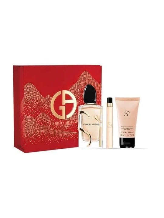 Giorgio armani SET Si eau de parfum spray 100ml + eau de parfum spray 10ml + LOZIONE CORPO 50ml