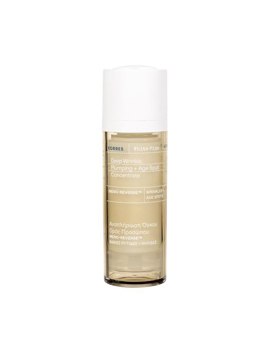 Korres Il concentrato rimpolpante antirughe profonde White Pine Age Sport riduce la visibilità delle rughe profonde. 30ml