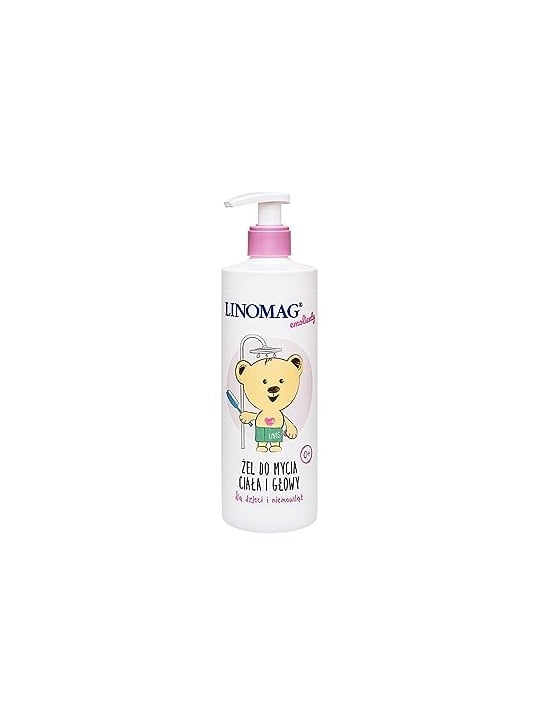 Linomag Gel detergente emolliente per corpo e capelli, per bambini e ragazzi, 400ml