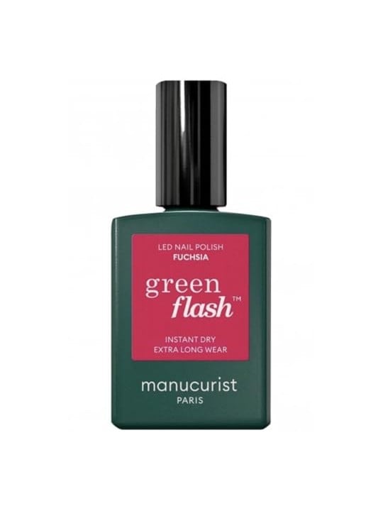 Manucurist Smalto per unghie in gel fucsia con effetto flash LED verde, 15ml