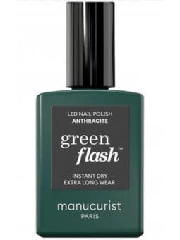 Manucurist Smalto per unghie in gel LED verde flash colore antracite 15ml