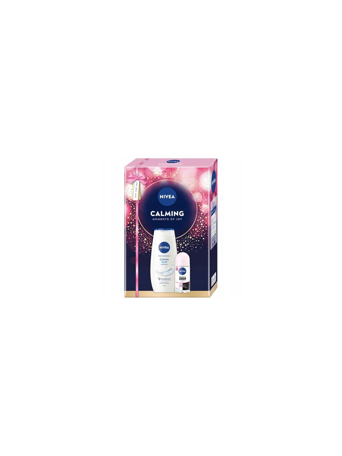 Nivea SET Calming Moments Of Joy Gel doccia Creme Soft 250ml + Deodorante roll-on antitraspirante Black & White 50ml