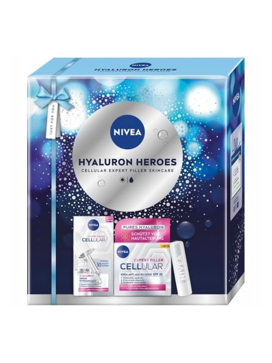 Nivea SET Hyaluron Heroes Expert Filler Cellular Hyaluron siero riempitivo 15ml + Expert Filler Cellular crema giorno anti-età