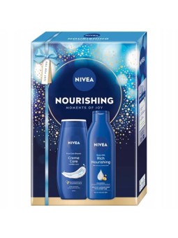 Nivea SET Momenti di Gioia Nutrienti: Gel doccia Creme Care 250ml + Lozione corpo ricca e nutriente 250ml
