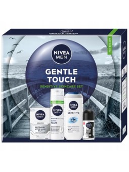 Nivea SET Uomo Gentle Skin Touch Sensitive Crema da barba Sensitive Recovery 200ml + Balsamo dopobarba Sensitive Recovery
