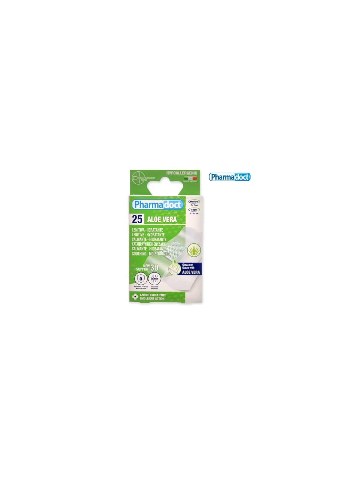 Pharmadoct Cerotti cicatrizzanti all'Aloe Vera, 25 pezzi donna