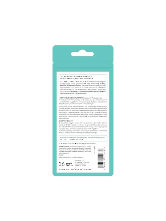 Aa Laab Clear Skin Solution SOS Cerotti Copri-Pelle Trasparente 36 pezzi.