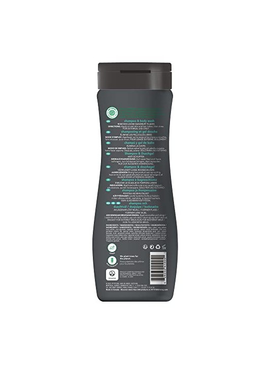 Attitude Shampoo e bagnoschiuma antiforfora naturale 2 in 1 Super Leaves per uomo Shampoo e Bagnoschiuma 473 ml uomo
