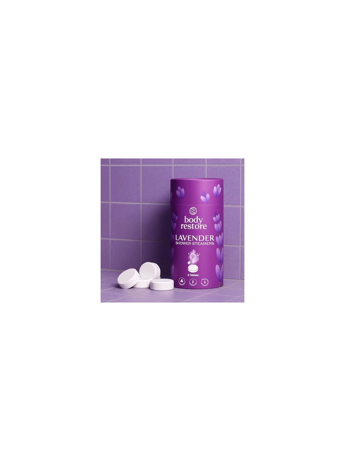 Body Restore Set di pastiglie aromatiche per la doccia alla lavanda, 6 pezzi donna