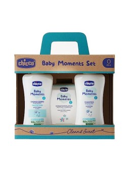 Chicco SET Baby Moments bagnoschiuma 200ml + shampoo 200ml + profumo 100ml