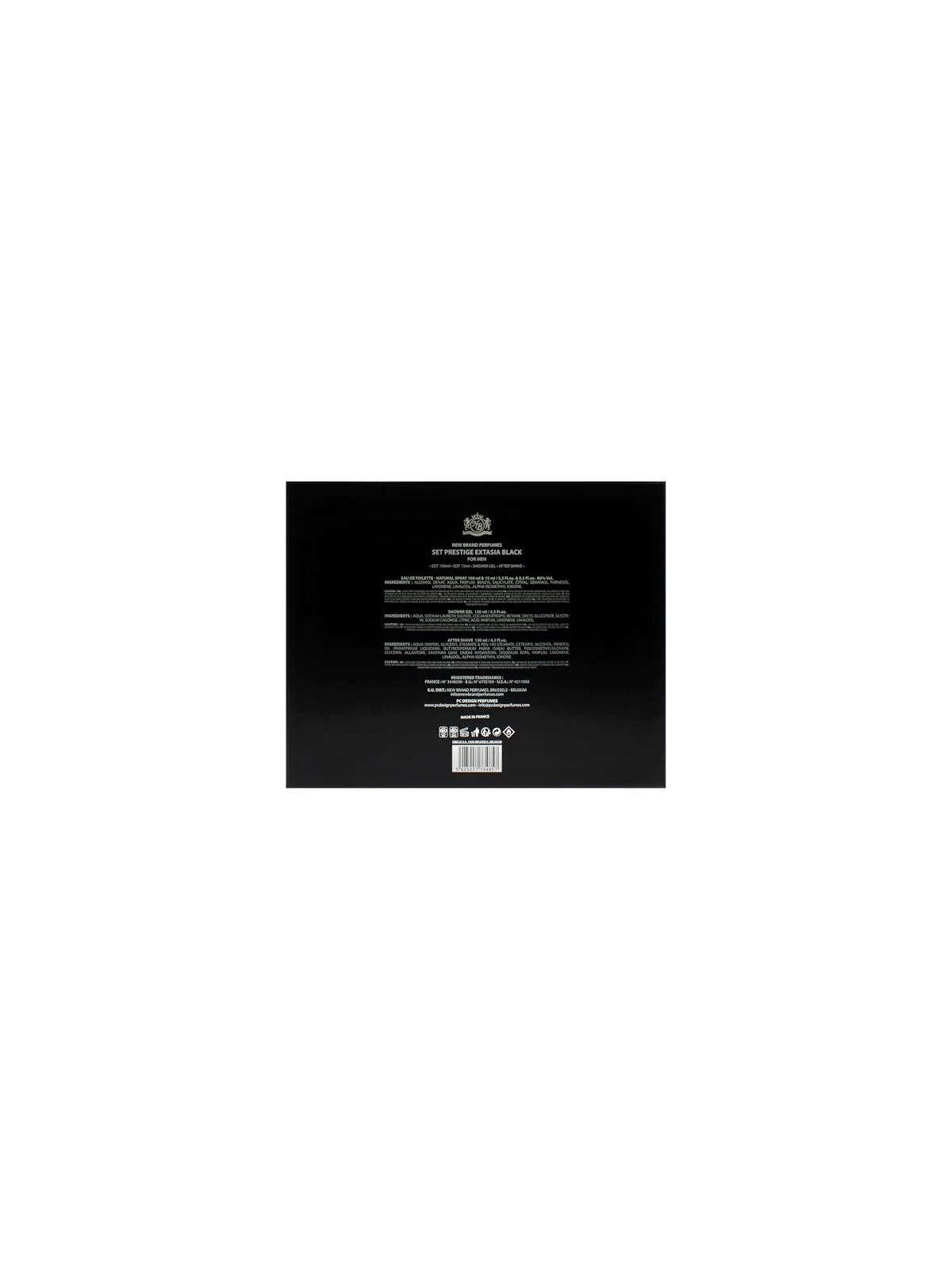 extasia black for men edt spray 100ml + after shave 130ml + shower gel 130ml + edt spray 15ml