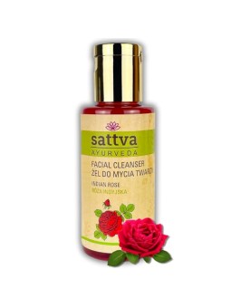 Sattva Detergente viso ayurvedico alla rosa indiana, detergente in gel 100ml