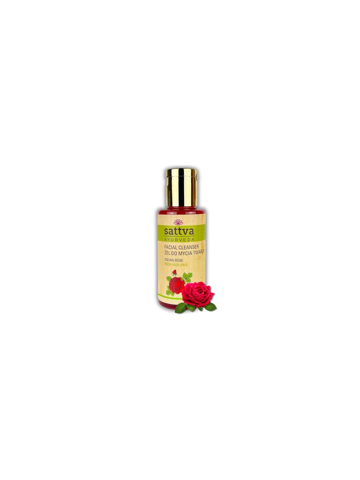 Sattva Detergente viso ayurvedico alla rosa indiana, detergente in gel 100ml
