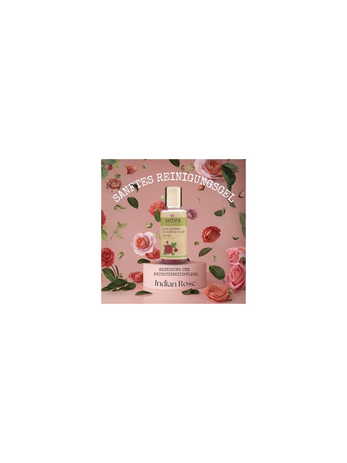 Sattva Detergente viso ayurvedico alla rosa indiana, detergente in gel 100ml