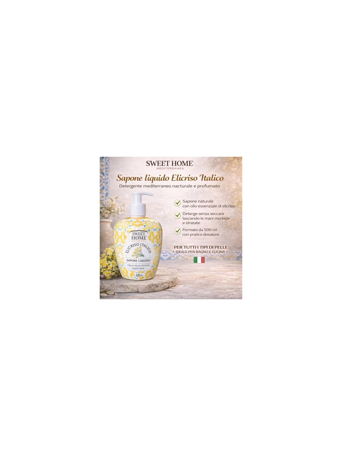 Sweet Home Collection Sapone mani all'elicriso Italic 500 ml unisex