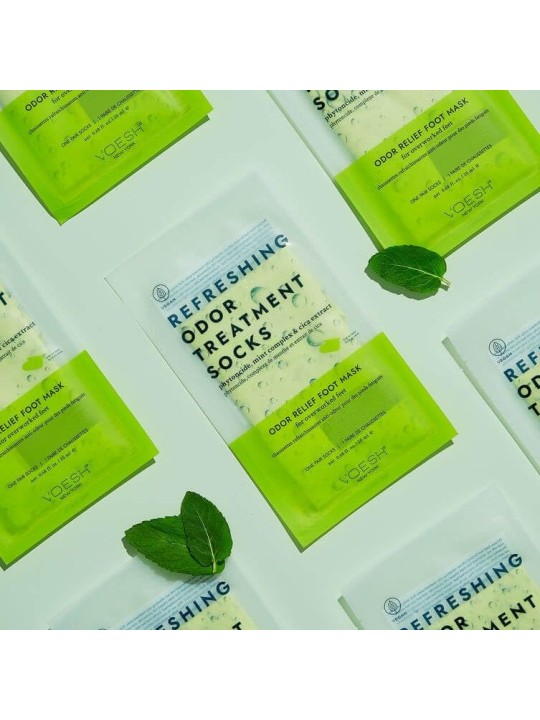 Voesh Calzini rinfrescanti per il trattamento degli odori maschera rinfrescante per i piedi con calzini 20ml