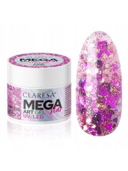 Claresa Mega Star Art Gel Gel decorativo UV/LED Rosa Pixel 10g