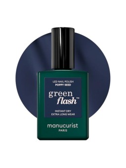 Manucurist Smalto per unghie in gel LED verde flash, colore semi di papavero, 15ml