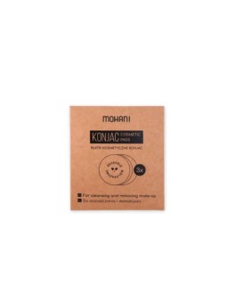 Mohani Dischetti cosmetici riutilizzabili in fibra di konjac, confezione da 3 pezzi.
