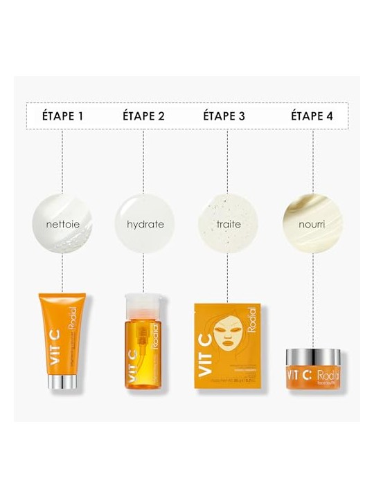 Rodial Vit C Little Luxuries Set Brightening Cleanser 20ml Face SoufflE 15ml Brightening Tonic 100ml Energising Face Mask 20ml
