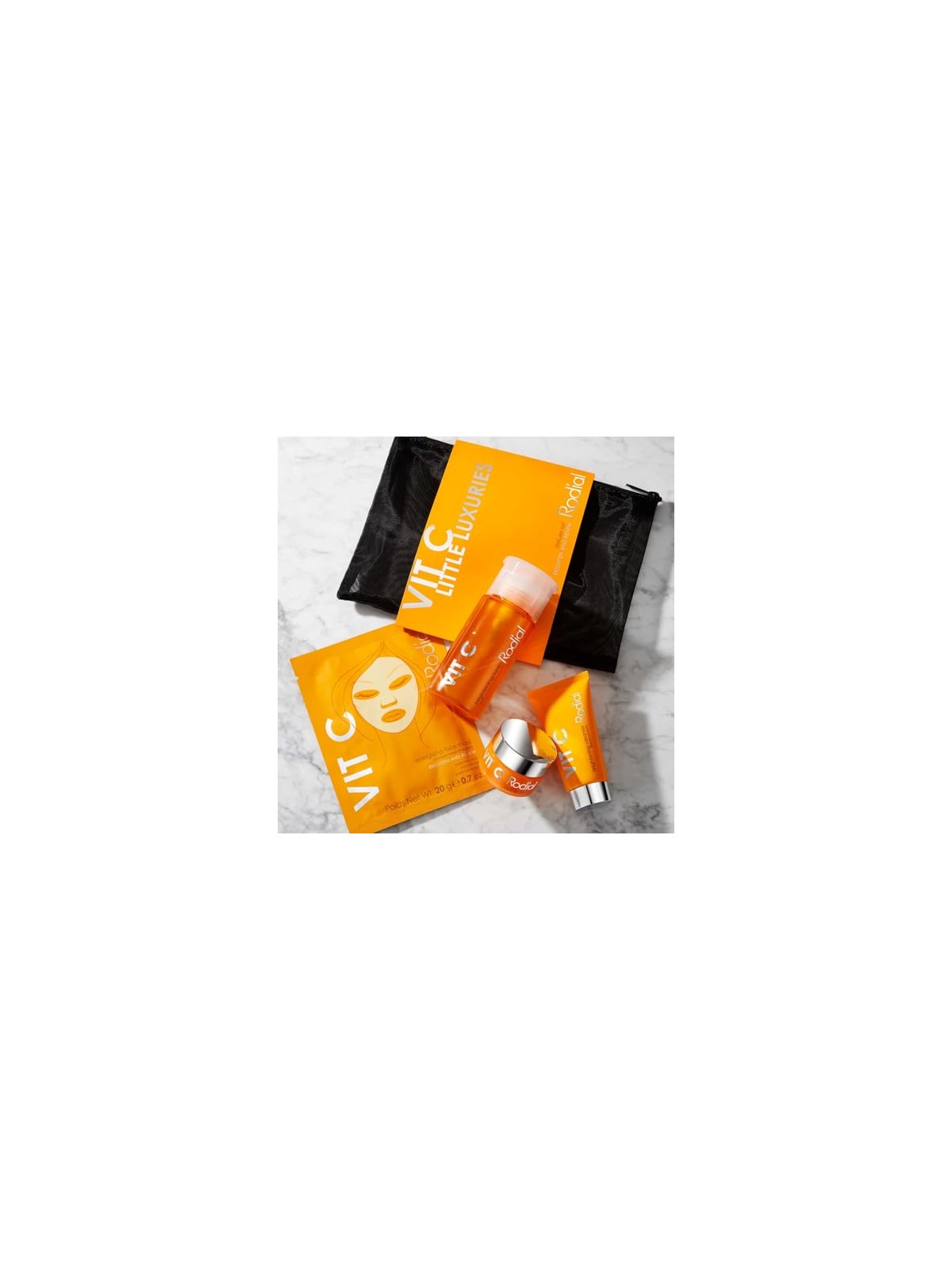 Rodial Vit C Little Luxuries Set Brightening Cleanser 20ml Face SoufflE 15ml Brightening Tonic 100ml Energising Face Mask 20ml