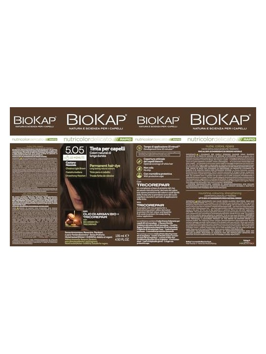 Biokap BIOKAP DELICATO RAPID tinta per capelli - 5.05 Castagna 135ml donna