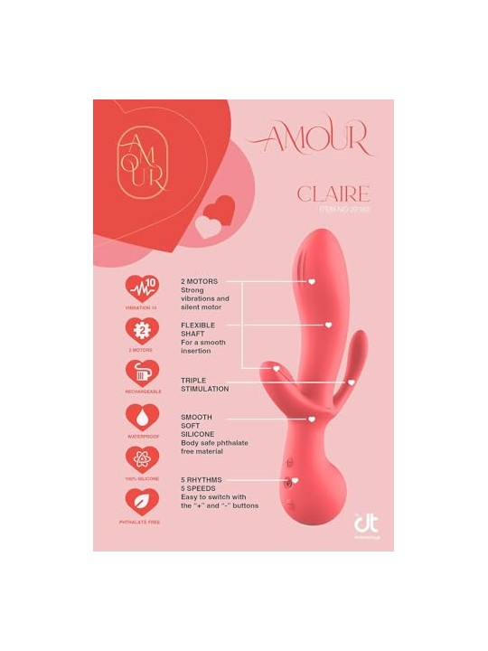 Dream toys Vibratore triplo Amour Triple Pleasure Rosa