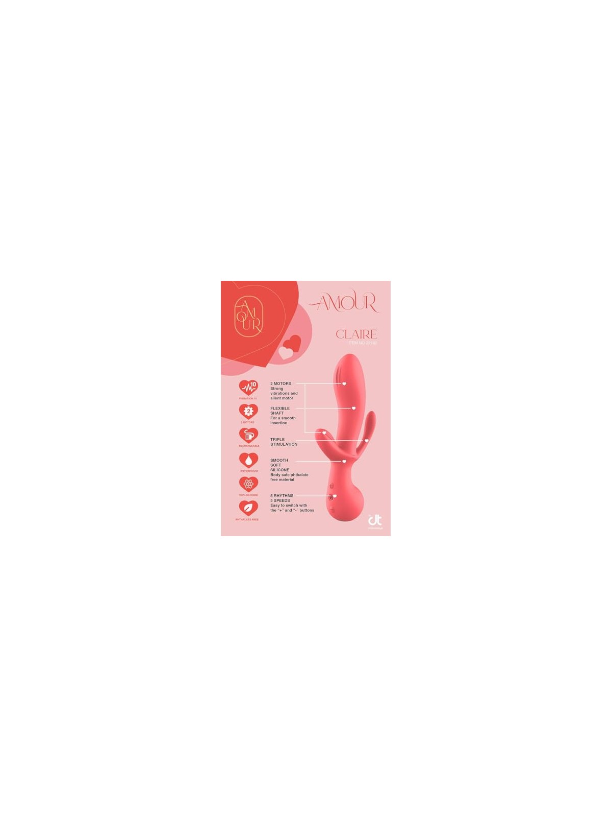 Dream toys Vibratore triplo Amour Triple Pleasure Rosa