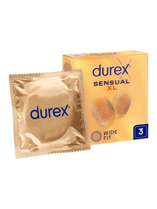 Durex Preservativi sottili Sensuale XL, confezione da 3 pezzi.