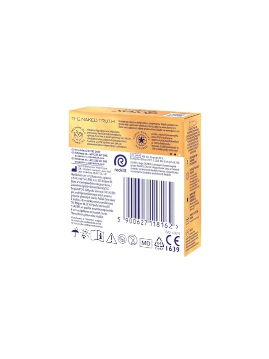 Durex Preservativi sottili Sensuale XL, confezione da 3 pezzi.