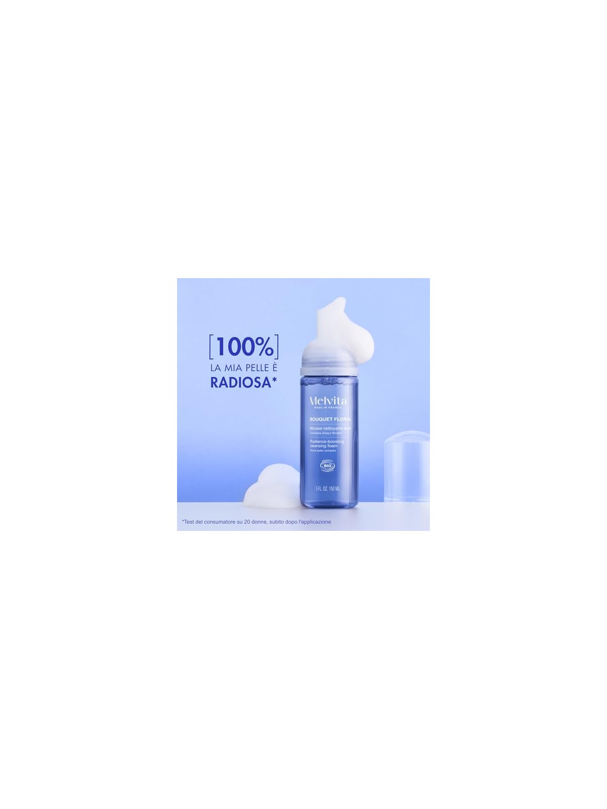 Melvita Detergente per bouquet floreali, schiuma detergente leggera 150ml unisex
