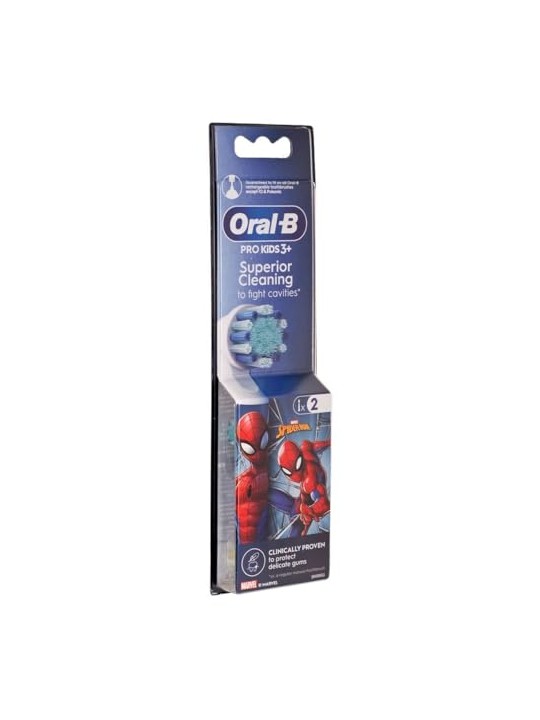 Oral B Teste di ricambio per Spiderman per bambini, 2 pezzi. bambino