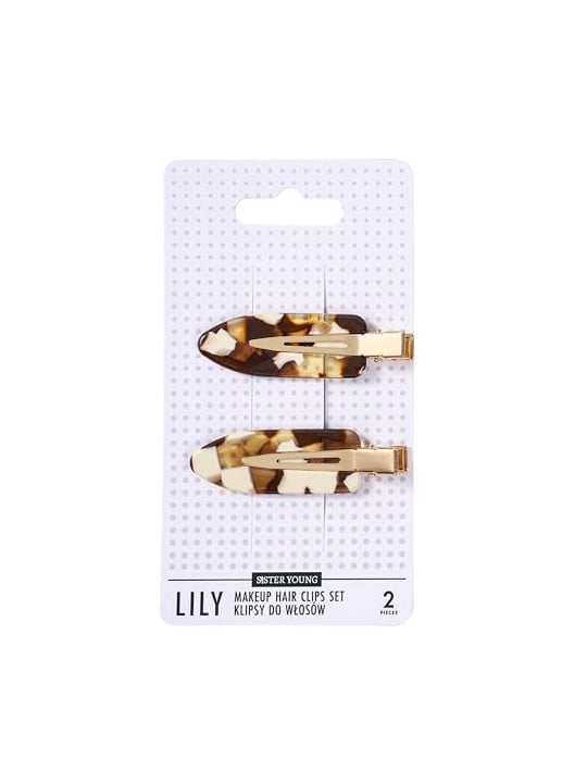 Sister young Lily Makeup Fermagli per capelli Set clip per il bagno Milk Coffee 2 pezzi
