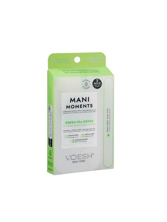 Voesh SET Mani Moments Double Green Tea Detox set manicure: allo zucchero peeling + maschera in crema + olio da massaggio +