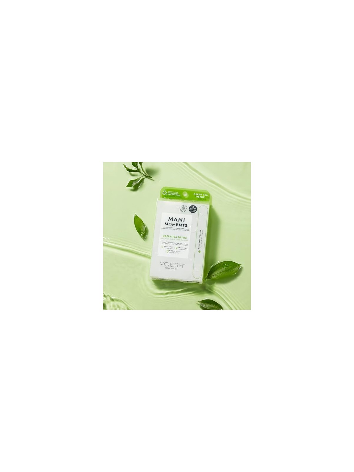 Voesh SET Mani Moments Double Green Tea Detox set manicure: allo zucchero peeling + maschera in crema + olio da massaggio +