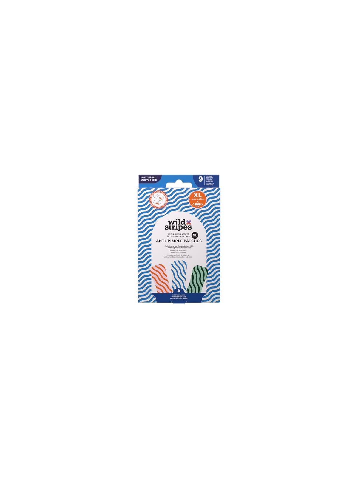Wild Stripes Cerotti idrocolloidali anti-acne trasparenti XL donna