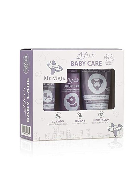 E'Lifexir KIT DA VIAGGIO PER LA CURA DEL NEONATO, 3 PEZZI Shampoo gel 50ml + Body lotion 50ml + Diaper rash cream 25ml unisex