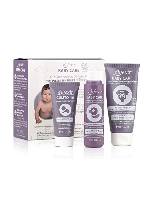 E'Lifexir KIT DA VIAGGIO PER LA CURA DEL NEONATO, 3 PEZZI Shampoo gel 50ml + Body lotion 50ml + Diaper rash cream 25ml unisex