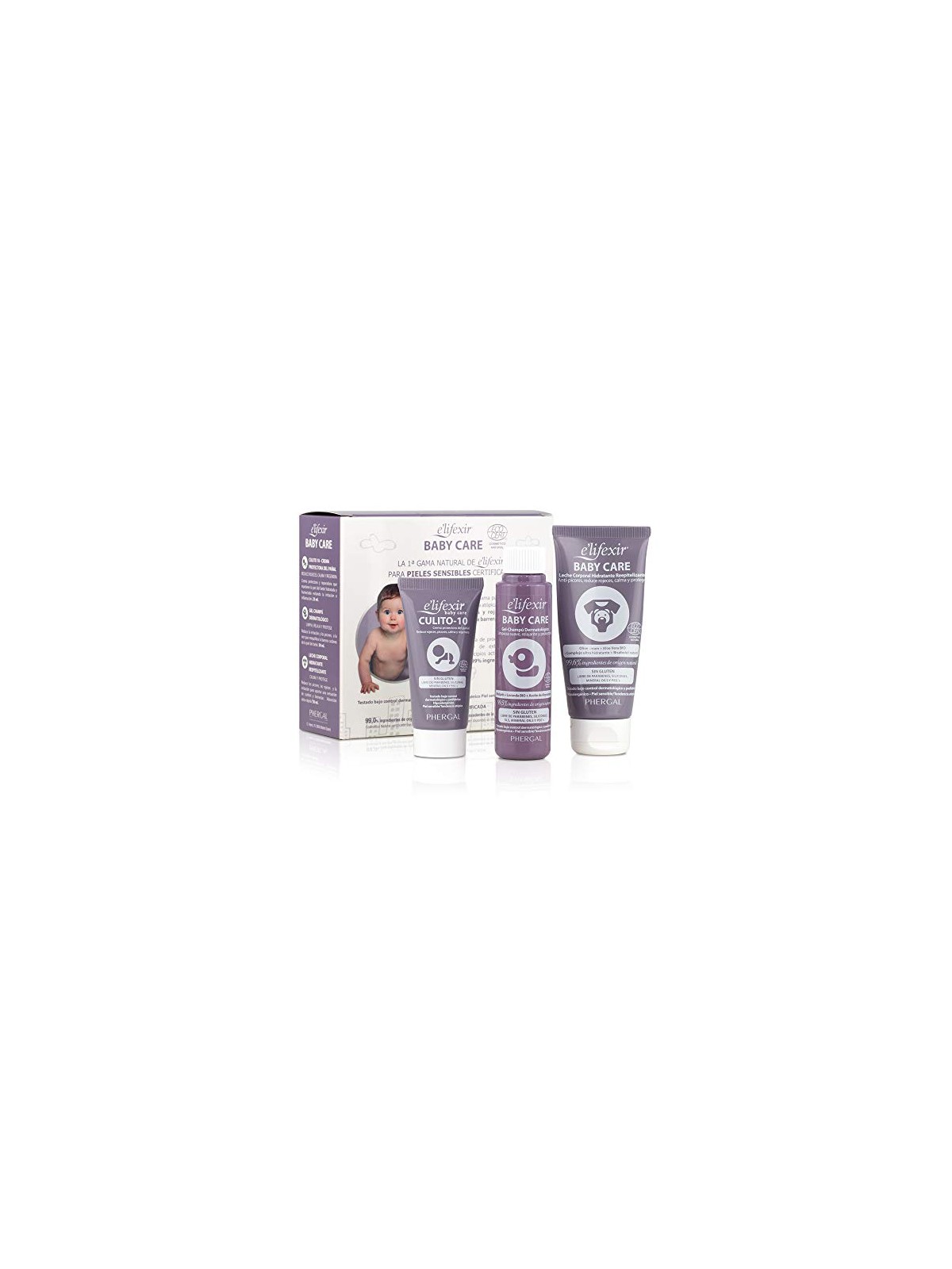 E'Lifexir KIT DA VIAGGIO PER LA CURA DEL NEONATO, 3 PEZZI Shampoo gel 50ml + Body lotion 50ml + Diaper rash cream 25ml unisex