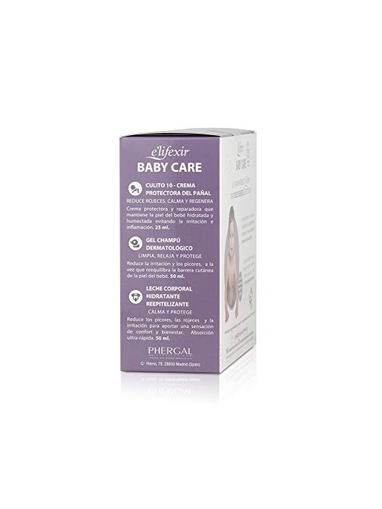 E'Lifexir KIT DA VIAGGIO PER LA CURA DEL NEONATO, 3 PEZZI Shampoo gel 50ml + Body lotion 50ml + Diaper rash cream 25ml unisex
